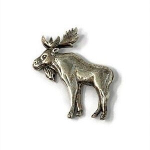 SOLD Vintage Navajo Glen Sandoval GS Sterling 925 Moose Elk Reindeer Brooch Pin